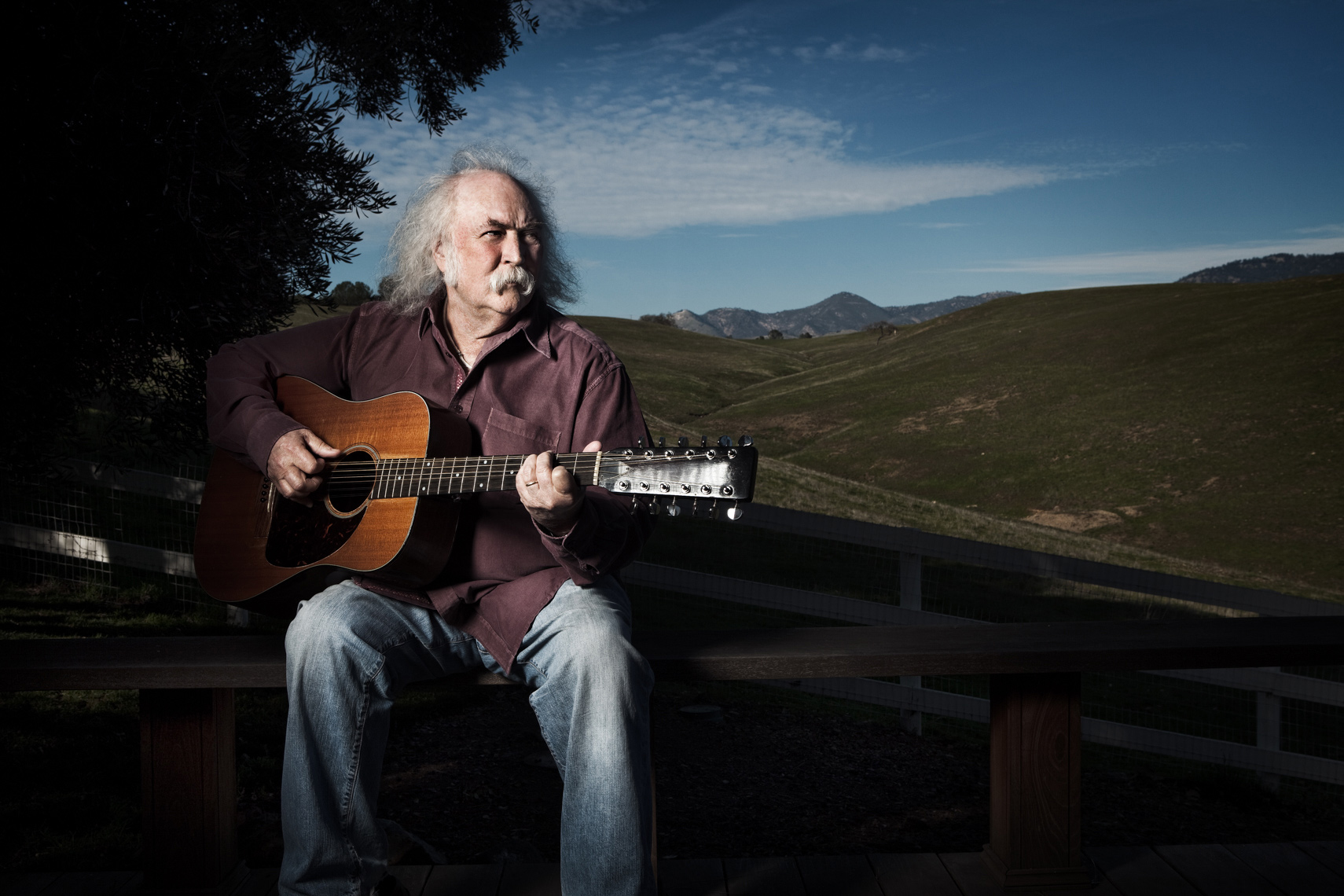 David Crosby Portrait by commercial celebrity entertainment photographer Michael Grecco