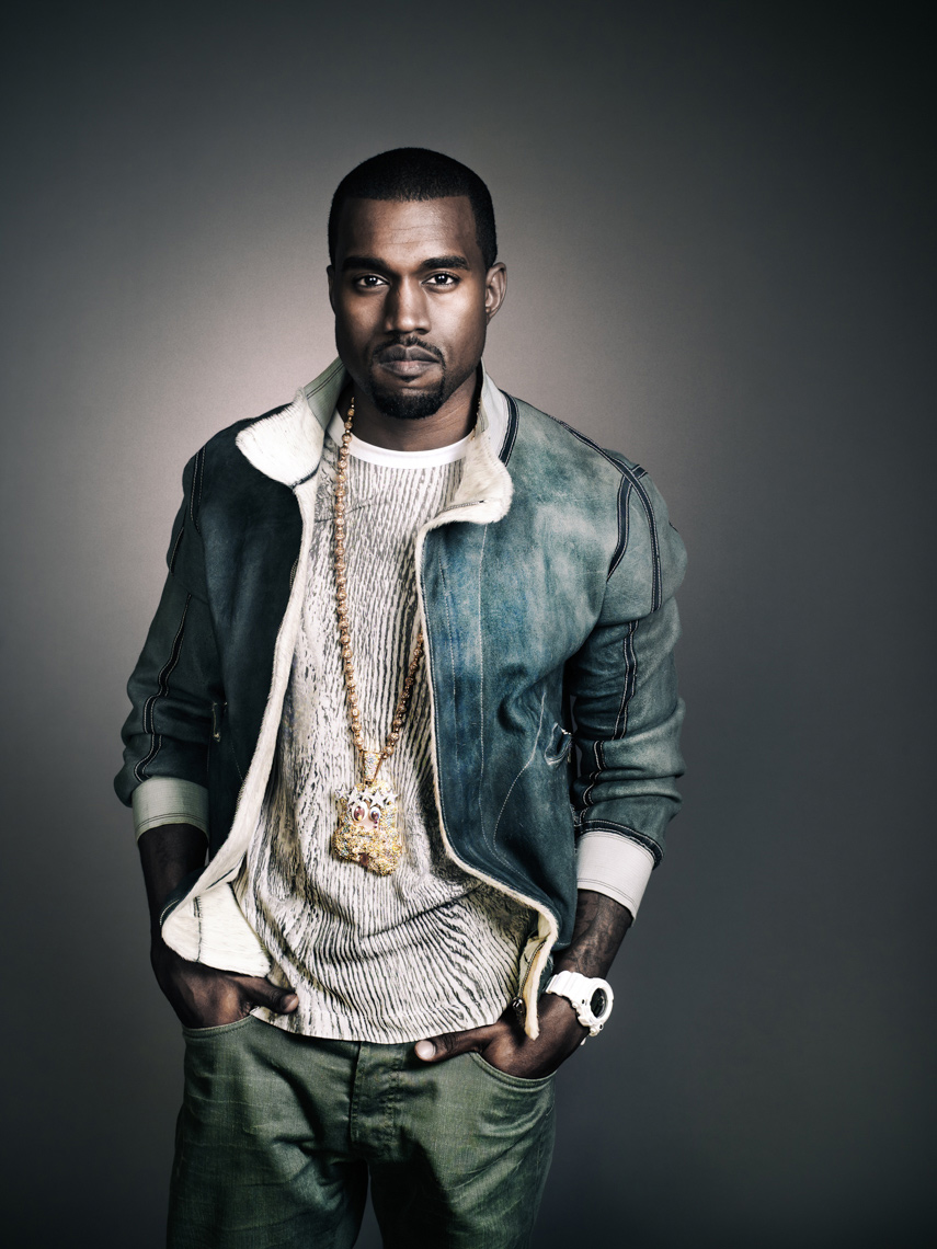 Kayne West Portrait by commercial celebrity advertising photographer Michael Grecco