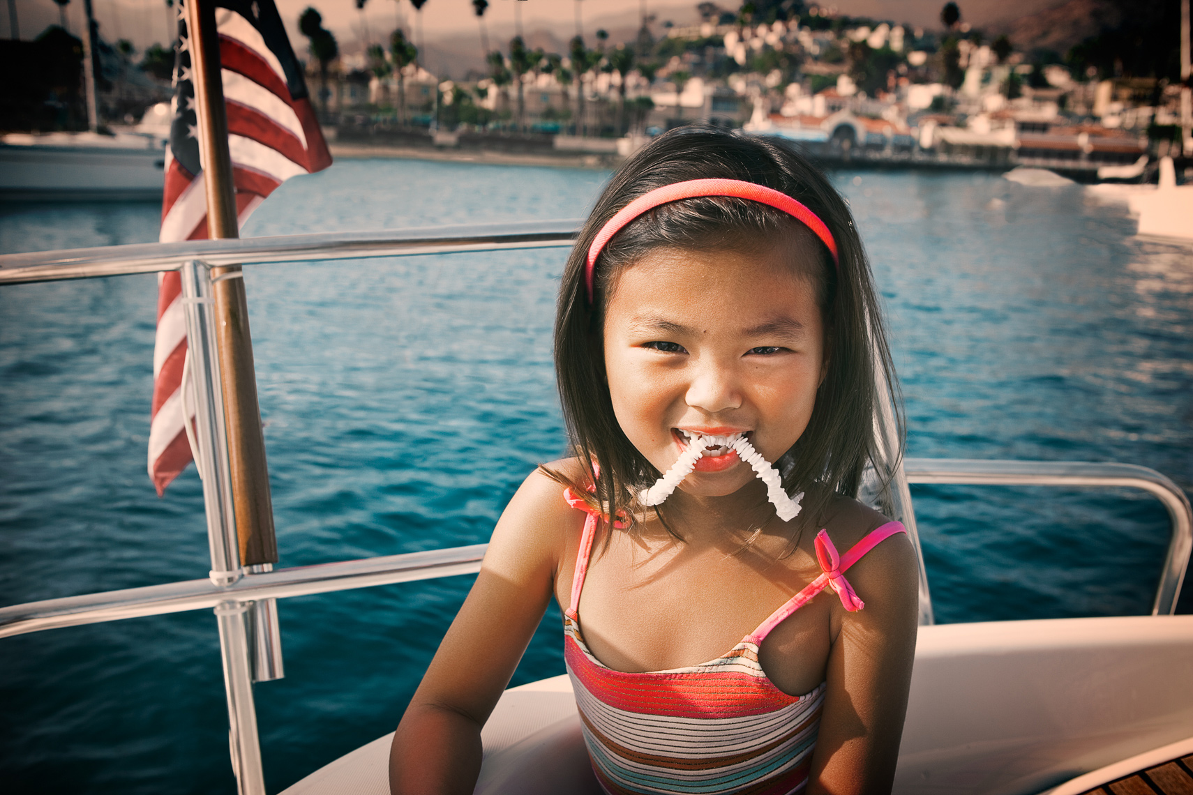 little girl boat Portrait by commercial celebrity advertising photographer Michael Grecco