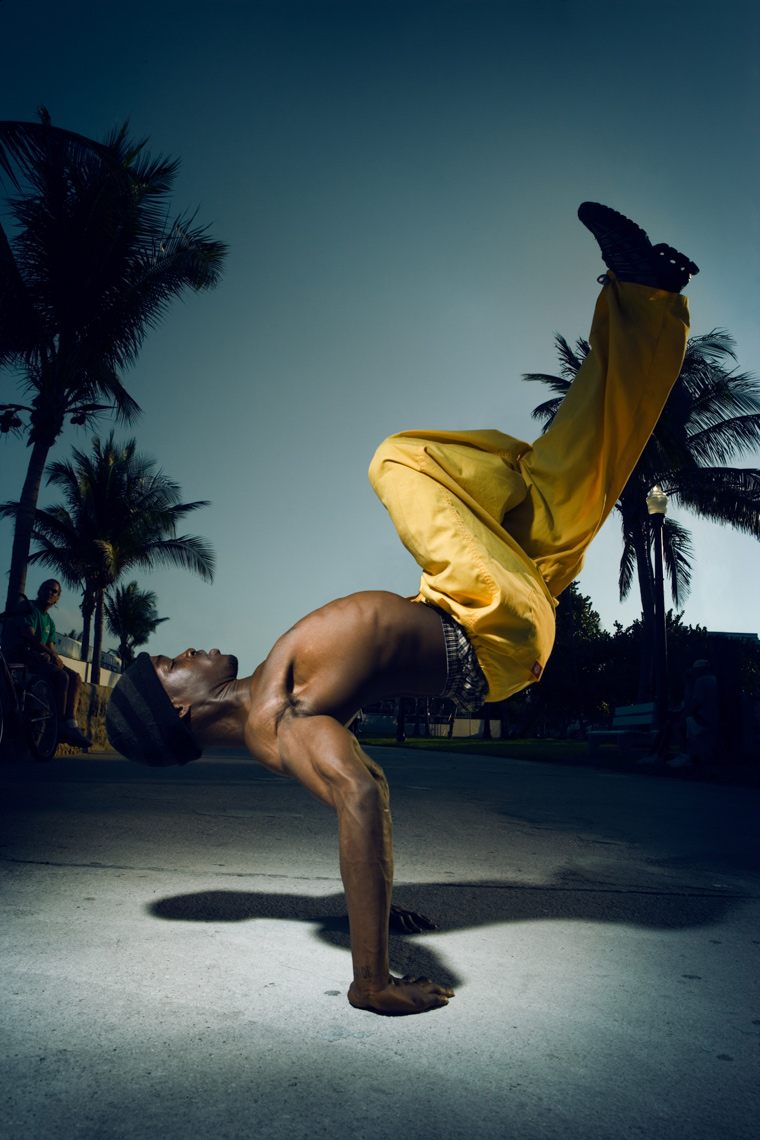 Miami People Street Performer Portrait by commercial celebrity photographer Michael Grecco 