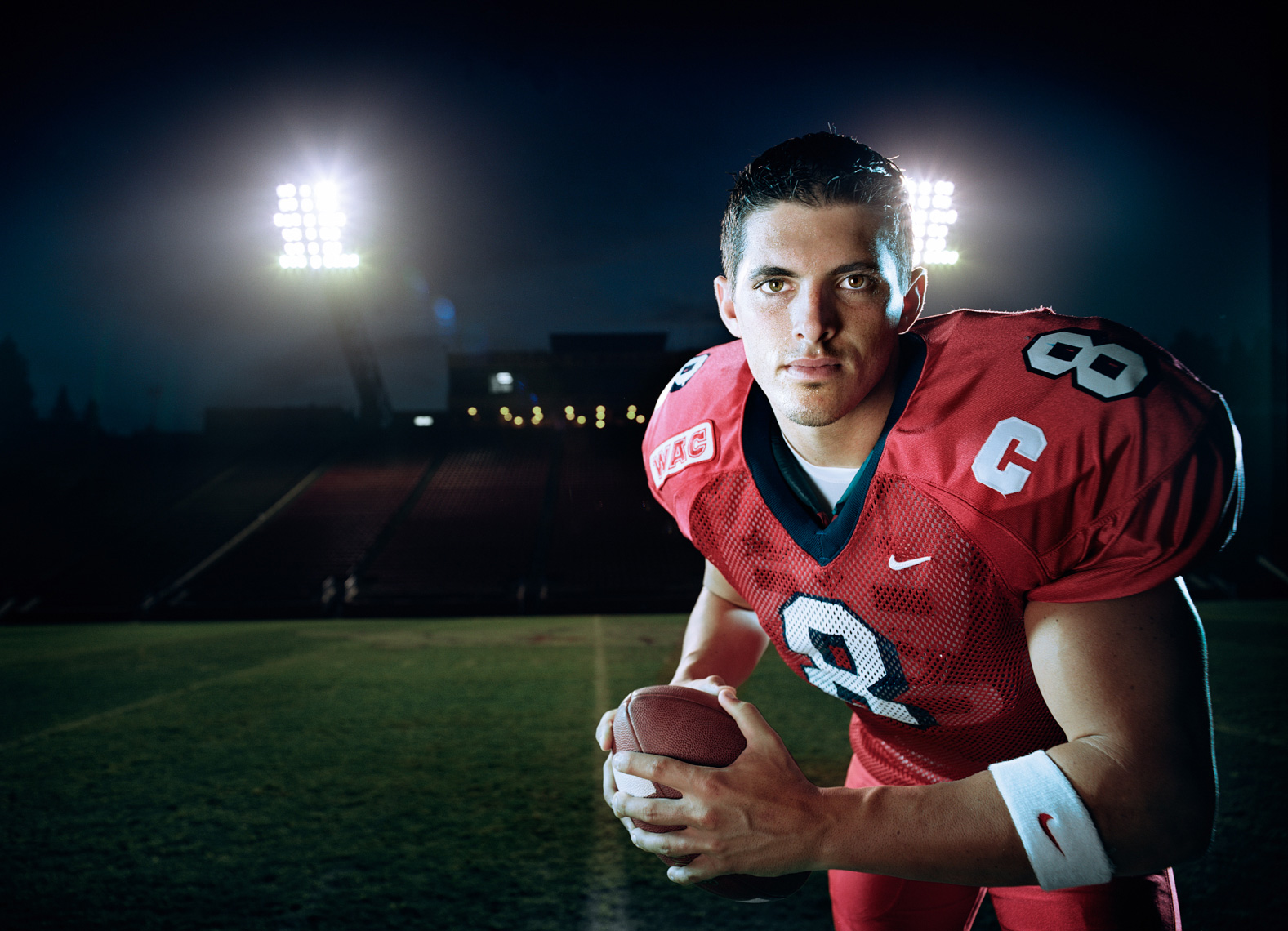 David Carr NFL player Portrait by commercial sports photographer Michael Grecco
